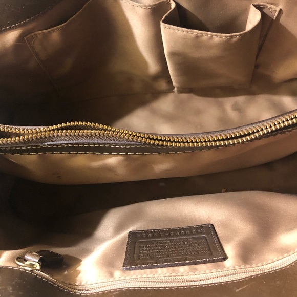 Coach Handbag Patchwork Turnlock Canvas Satchel/shoulder Bag/matching wallet - Picture 11 of 15